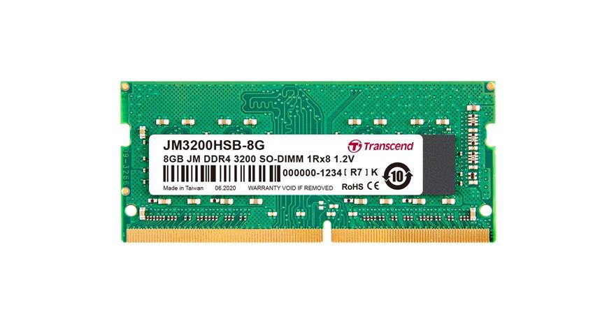 Transcend paměť 8GB (JetRam) SODIMM DDR4 3200 1Rx16 1Gx16 CL22 JM3200HSG-8G