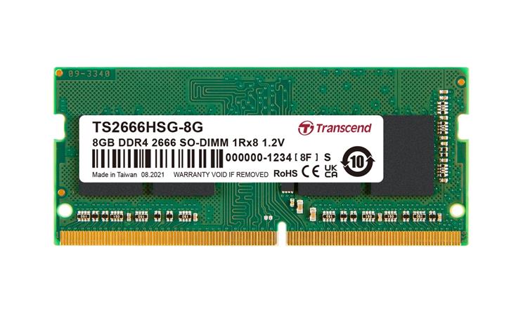 Transcend paměť 8GB SODIMM DDR4 2666 1Rx16 1Gx16 CL19 1.2V TS2666HSG-8G