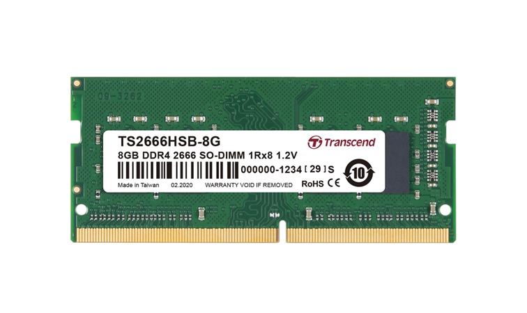 Transcend paměť 8GB SODIMM DDR4 2666 1Rx8 1Gx8 CL19 1.2V TS2666HSB-8G