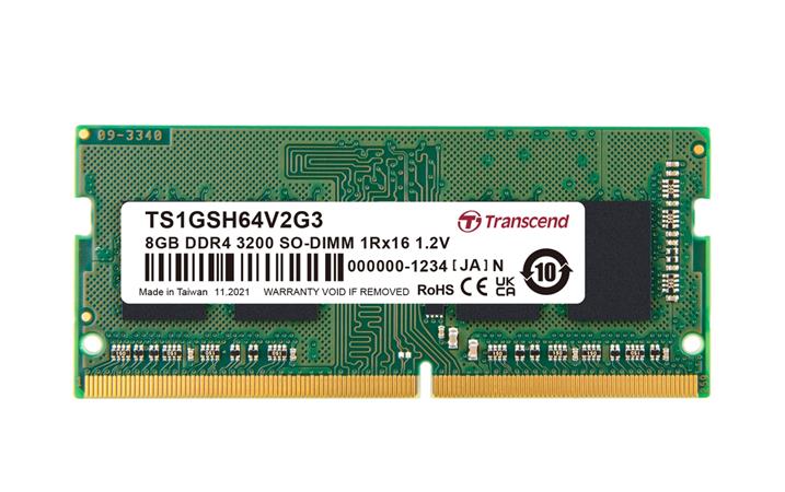 Transcend paměť 8GB SODIMM DDR4 3200 1Rx16 1Gx16 CL22 1.2V TS1GSH64V2G
