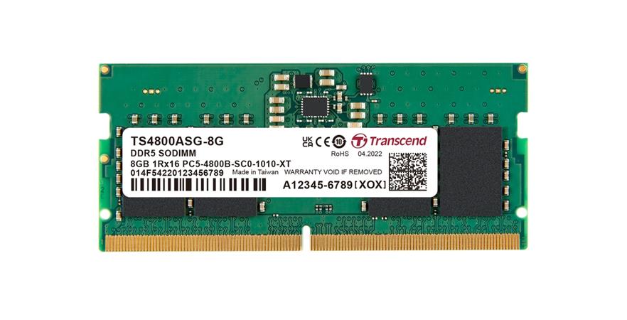 Transcend paměť 8GB SODIMM DDR5 4800 (JetRam) 1Rx16 1Gx16 CL40 1.1V JM4800ASG-8G