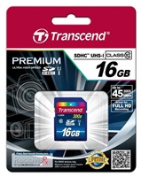 Transcend Premium - Pamě?ová karta flash - 16 GB - UHS Class 1 / Class10 - 400x - SDHC UHS-I TS16GSDU1