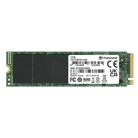 TRANSCEND TS1TMTE115S 1TB, M.2 2280,PCIe Gen3x4, NVMe, TLC, DRAM-less