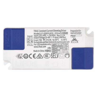 Triakový stmievateľný ovládač pre LED svietidlo 350mA 14W 8592920114322