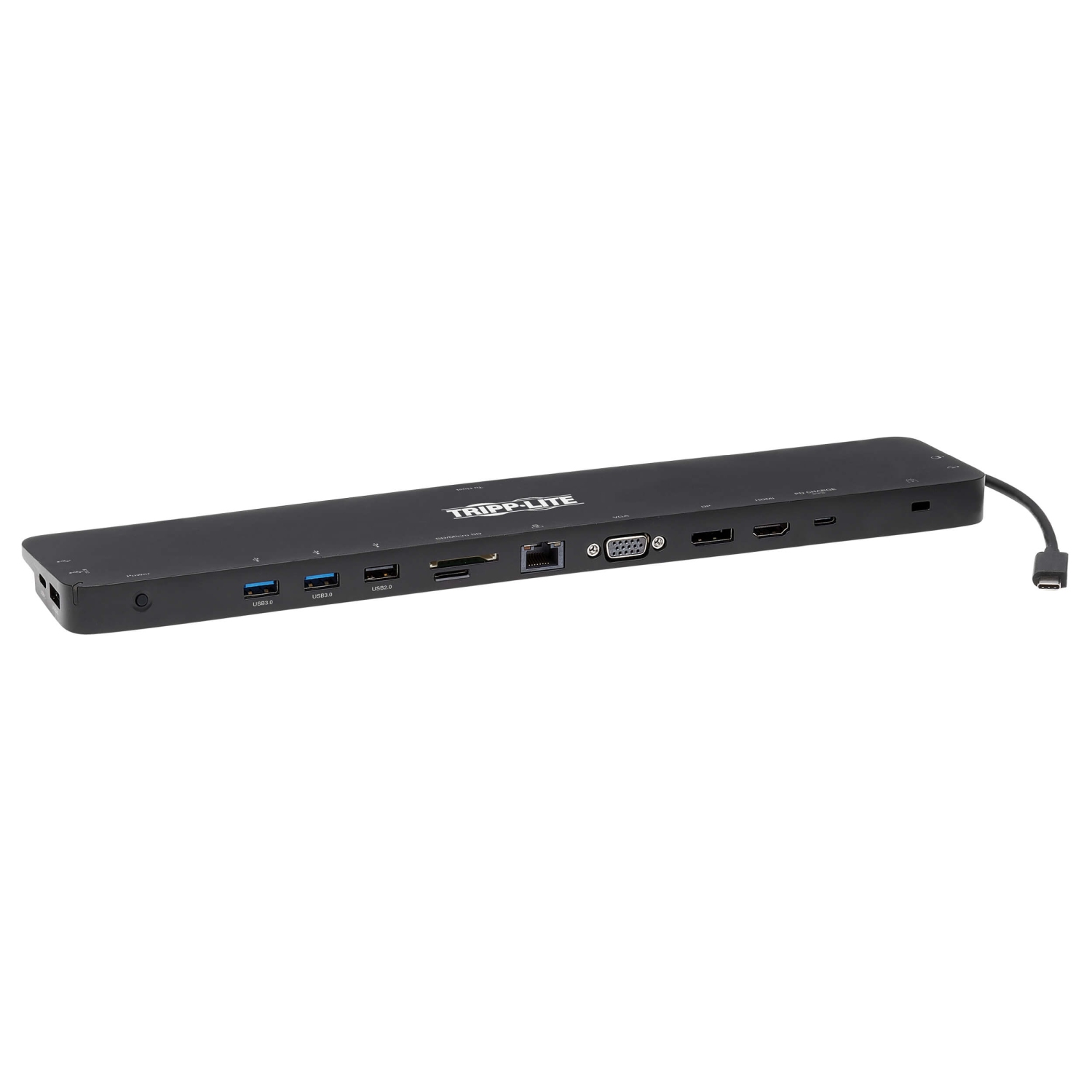 Tripplite Dokovací stanice USB-C/3x displej,HDMI 4K,DP,VGA,USB3.2 G1,USB-A/C,GbE,100W nabíjení U442-DOCK7D-B