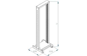 TRITON 19" montážny rám 37U, jednodielny 600x600, šedý RAL7035 RSX-37-XS6-CXX-A3
