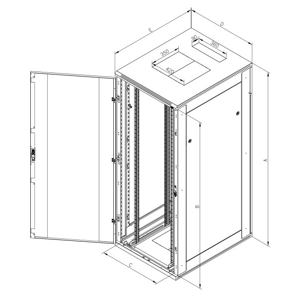 Triton 19' rozvaděč stojanový 22U/800x1000, černá RMA-22-A81-BAX-N1