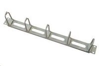 TRITON 19" vyvazovací panel průchozí 1U - 5x plastová úchytka velká, šedá RAC-VP-X16-A1