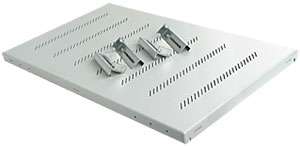 TRITON polica s perforáciou 1U/450mm čierna RAL9005, zátažová do 150kg RAX-UP-450-H3