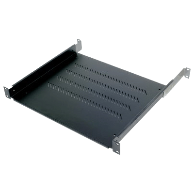 TRITON polica s perforáciou 1U/550mm čierna RAL9005, nosnosť do 40kg RAX-UP-550-A1