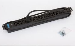 Triton RAB-PD-X09-A1 - Pásek na rozvod silnoproudu (k montáži na regál) - AC 230 V - vstup: IEC 603