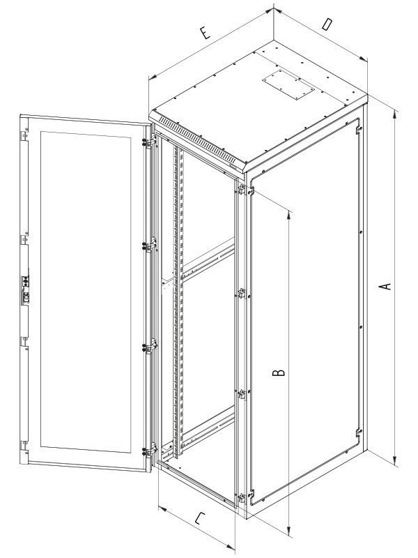 Triton RIE - Rozvaděč stojanový - RAL 7035 - 27U - 19" RIE-27-A66-CCX-A1