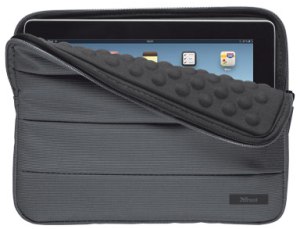 TRUST Nylon bubble sleeve for 10" tablets - grey