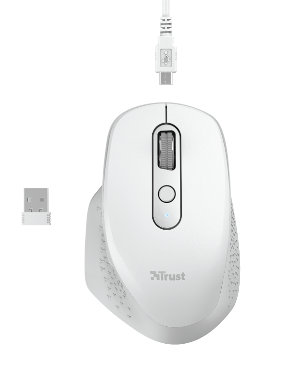 TRUST OZAA RECHARGEABLE MOUSE WHITE 24035