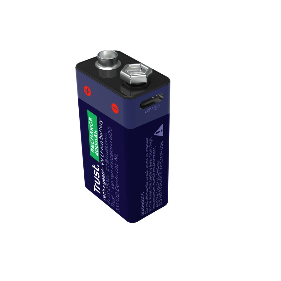TRUST USB-C RECHARGEABLE BATTERY - 9V 25745
