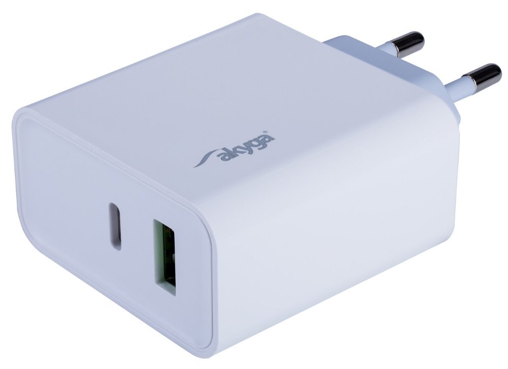 TRX Akyga AK-CH-14 USB nabíječka 220V/ 5-20V/ 45W/ USB-C + USB-A/ PD 3.0/ QC 3.0/ AFC/ FCP/ Apple 2.4A/ PPS TRX-AK-CH-14