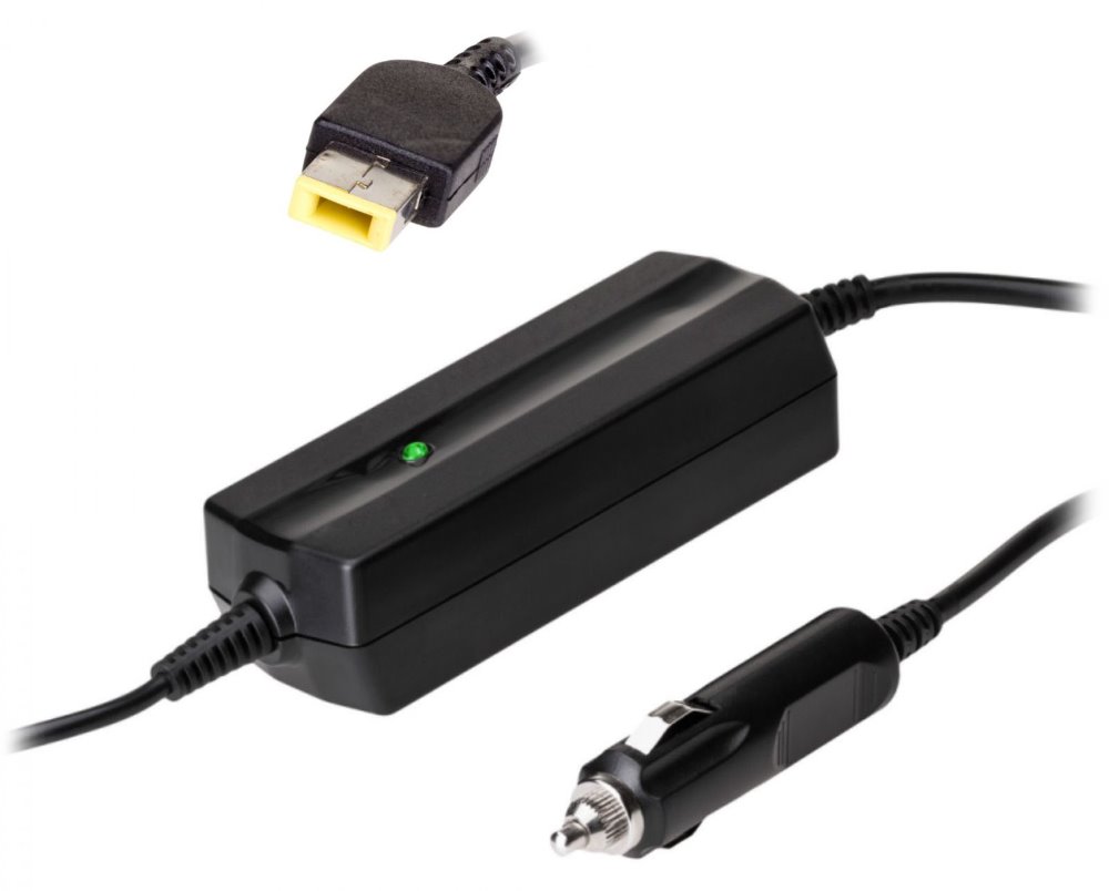 TRX Akyga napájecí adaptér do auta/ 20V/ 4,5A/ 90W/ Square yellow Slim Tip/ pro notebooky IBM/ Lenovo TRX-AK-ND-42