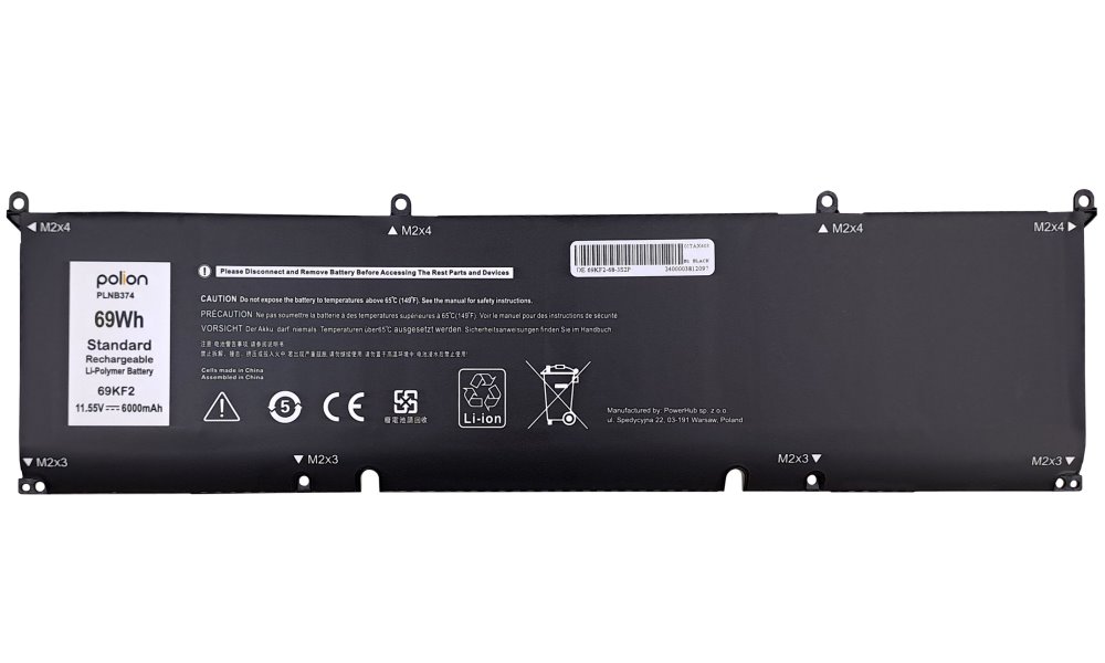 TRX Baterie Polion 69KF2 pro notebooky DELL 451-BCQI 8FCTC Precision G15 5550 XPS 9500 - 6000mAh 69Wh/ neori TRX-PLNB374