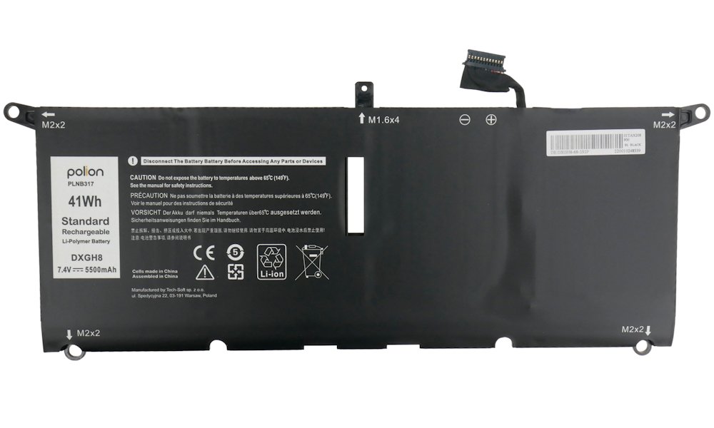 TRX Baterie Polion DXGH8 pro notebooky DELL 451-BCDX Inspiron 13 5390 7390 XPS 13 9370 9380 - 5500mAh 40.7/ TRX-PLNB317