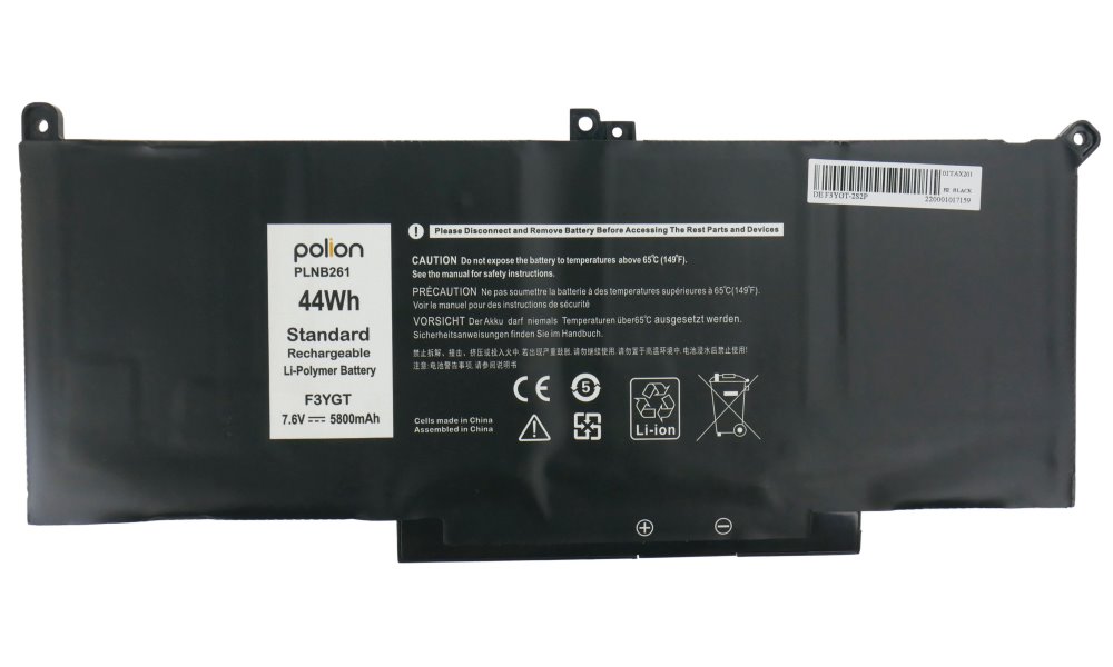 TRX Baterie Polion F3YGT pro notebooky DELL 451-BBYE Latitude 7280 7290 7380 7390 7480 7490 - 5800mAh 44Wh/ TRX-PLNB261