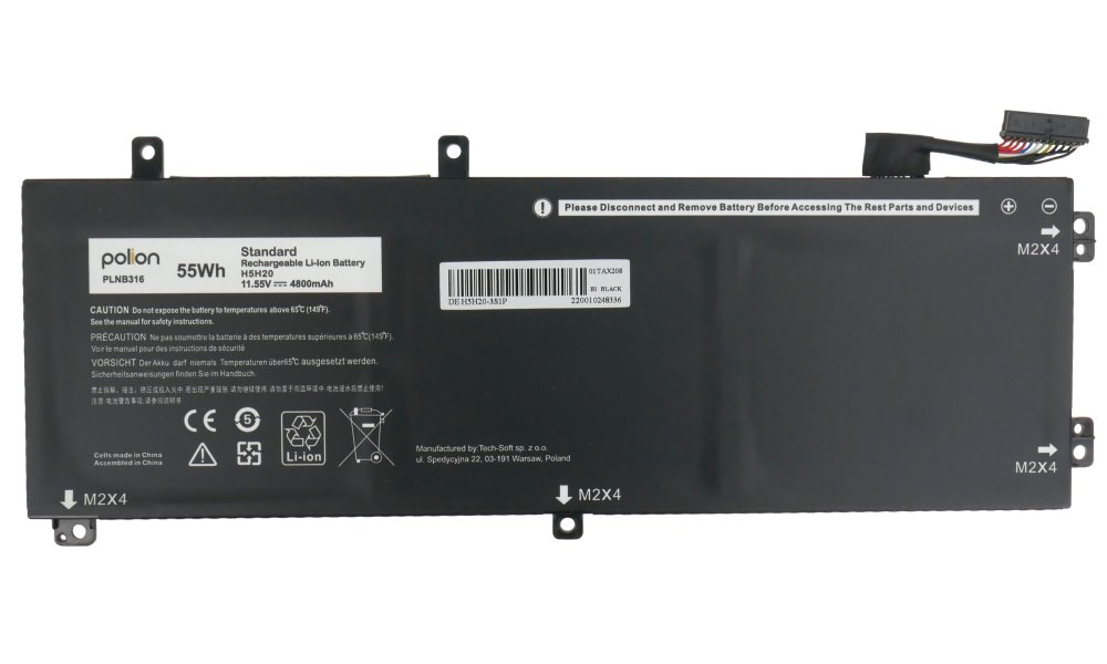 TRX Baterie Polion H5H20 pro notebooky DELL 451-BBYB Precision 5520 5530 5540 XPS 15 7590 - 4800mAh 55Wh/ ne TRX-PLNB316