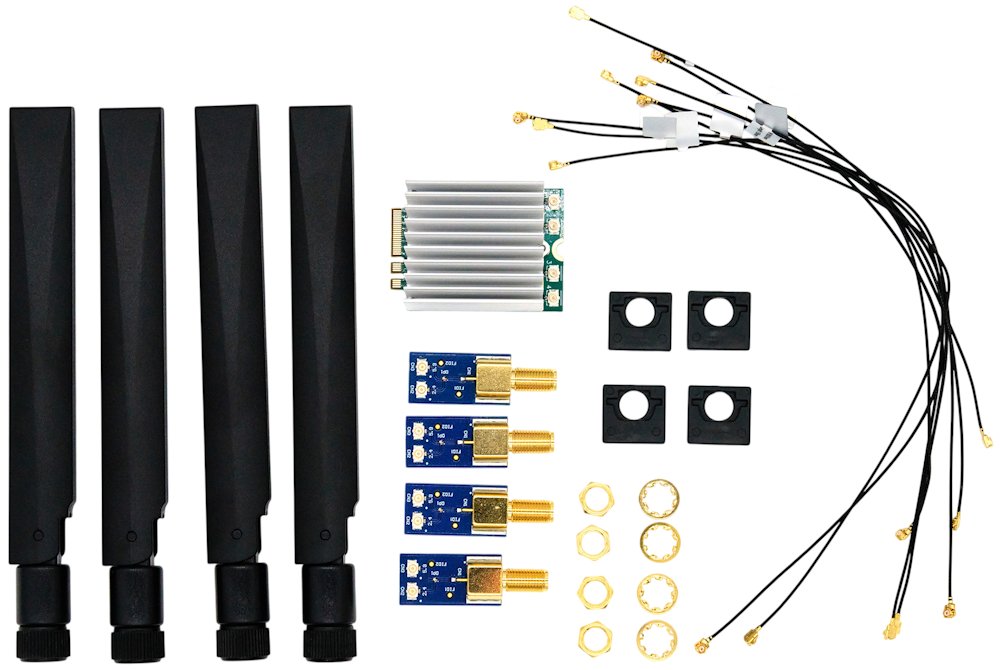 Turris Omnia NG Wi-Fi 7 Upgrade Kit, Wi-Fi karta, pigtail, anténa RTROM04-NGW-WFUP7