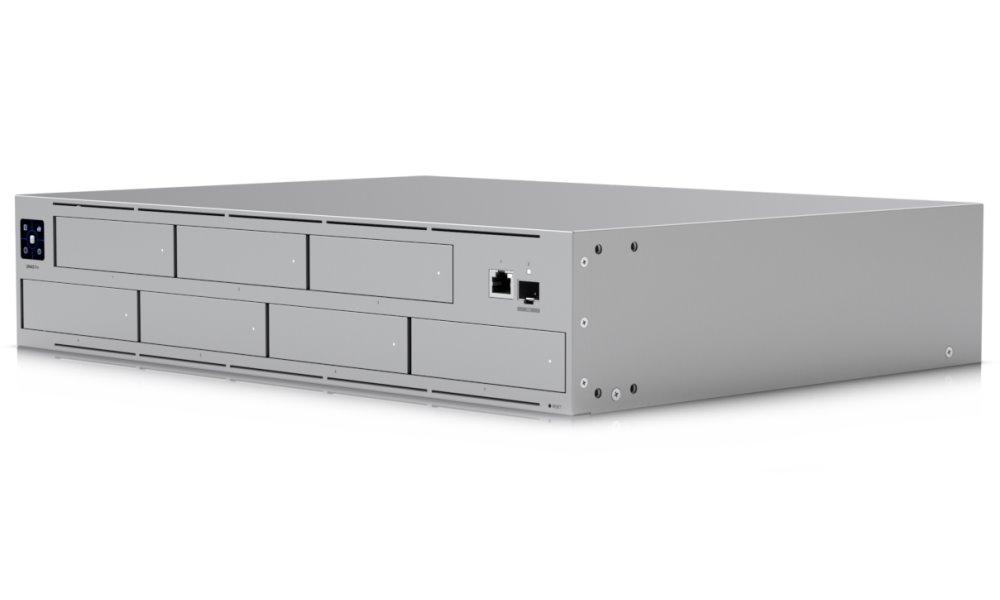 Ubiquiti 2U rack-mount NAS with (7) 2.5/3.5" drive bays and 10 Gbps performance designed for large-scale file s UNAS-Pro