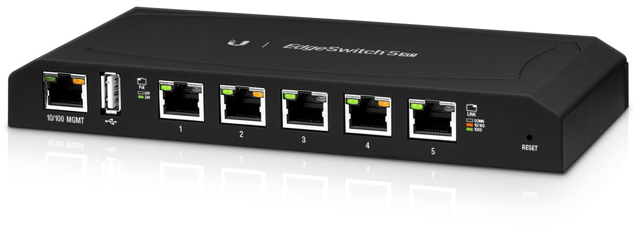 Ubiquiti EdgeSwitch ES-5XP - Přepínač - řízený - 5 x 10/100/1000 (PoE) - pro připevnění na zeď - Po