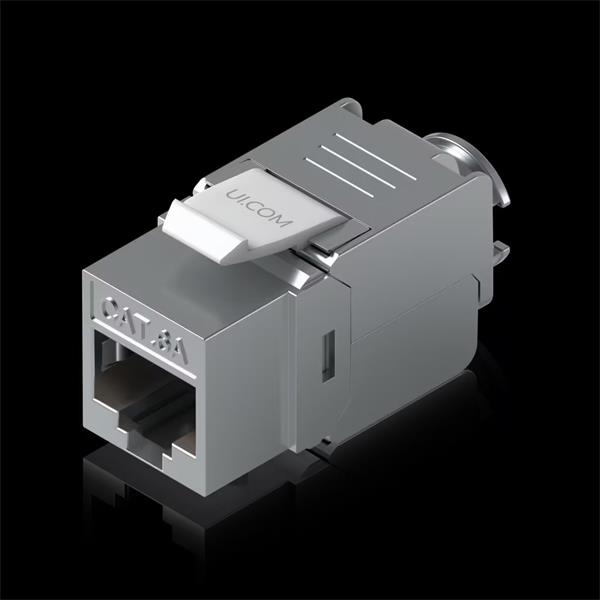 Ubiquiti Toolless keystone for terminating a Cat6A Ethernet jack without the use of a punch-down UACC-Keystone-Jack-C6A