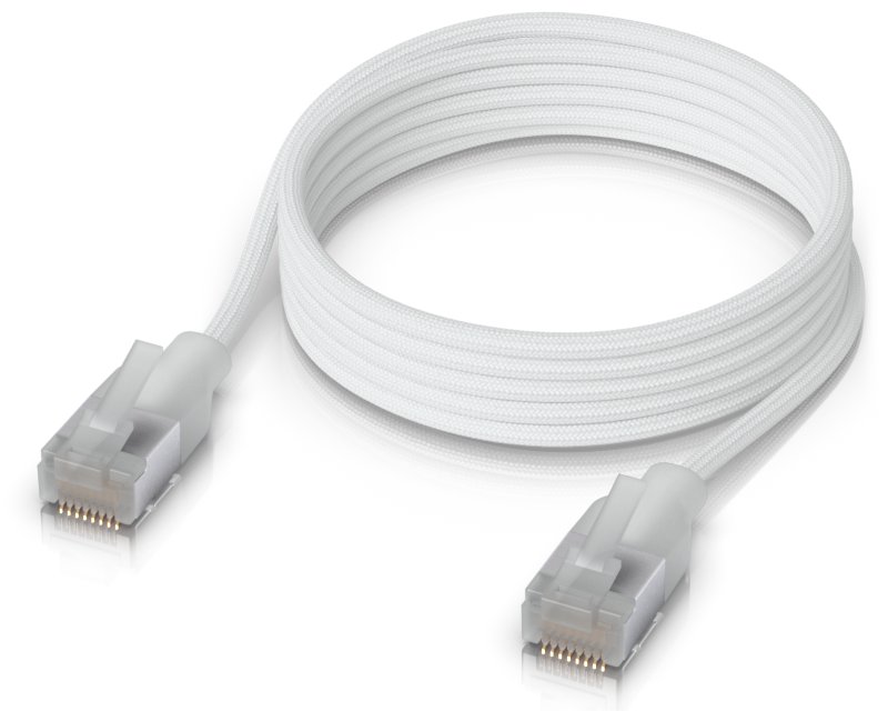 Ubiquiti UniFi Premium Patch Cable 1m - Patch kabel, Cat6a, Etherlighting, bílý, délka 1m UACC-Cable-Patch-EL-C6A-1M-W