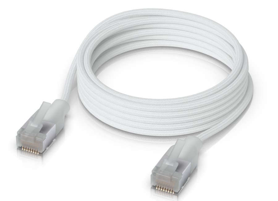 Ubiquiti UniFi Premium Patch Cable 2m - Patch kabel, Cat6a, Etherlighting, bílý, délka 2m UACC-Cable-Patch-EL-C6A-2M-W