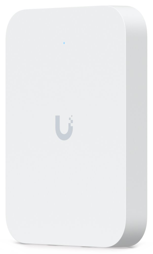 Ubiquiti Wall-mounted WiFi 7 AP with 4 spatial streams and an integrated 2.5 GbE PoE switch designed for hospitali U7-IW