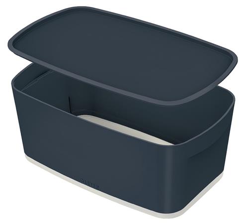 Úložný box s víkem Leitz MyBox Cosy, velikost S, sametová šedá 52630089