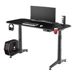 ULTRADESK Herný stôl LEVEL BLACK, 140x70cm, 72-124cm, elektricky nastaviteľná výška, s XXL podložko UDESK-LVA-BB