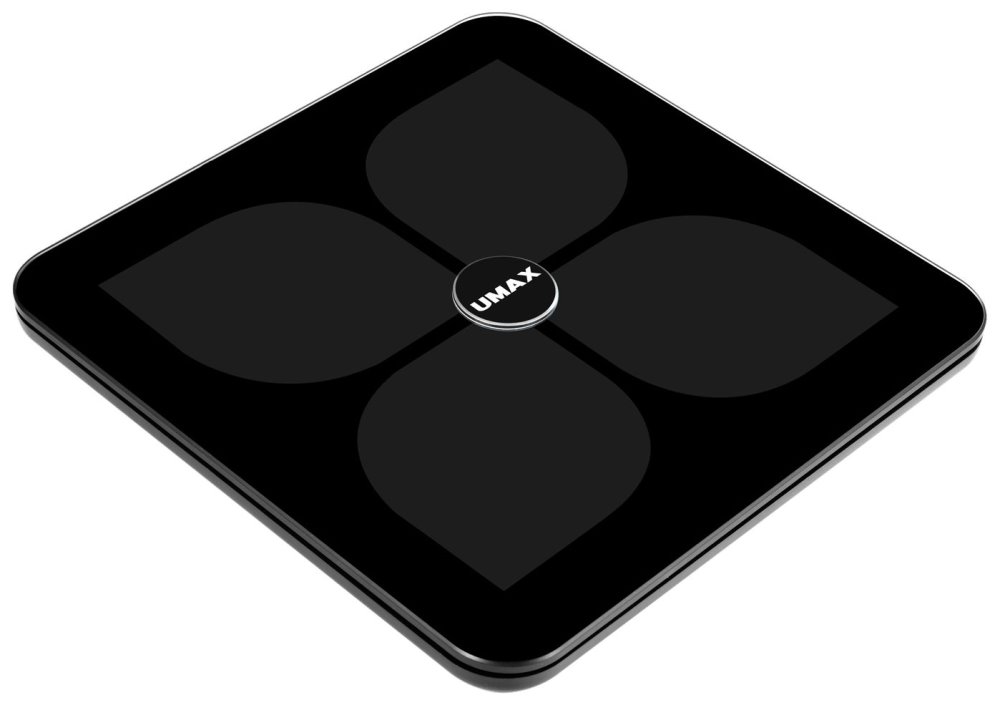 UMAX Smart Scale US20HRC Black Chytrá váha s duálním Bluetooth i Wifi připojením a měřením tepové frekvence UB607