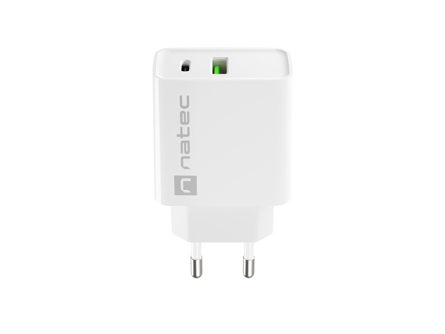 Universální nabíječka Natec RIBERA 20W 1X USB-A + 1X USB-C, bílá NUC-2061