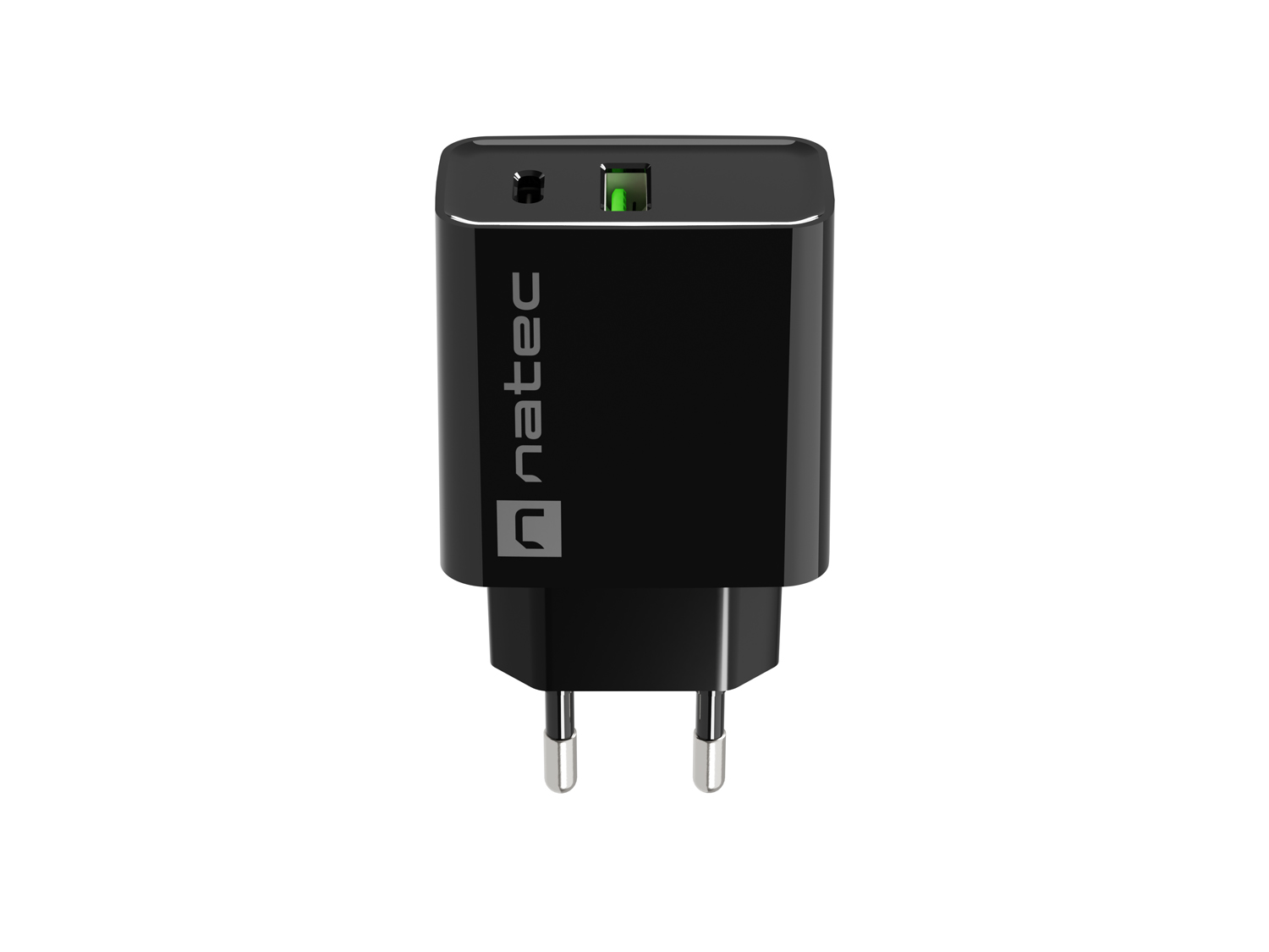 Universální nabíječka Natec RIBERA 20W 1X USB-A + 1X USB-C, černá NUC-2062
