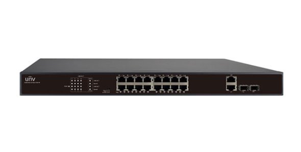 UNV Switch NSW2010-16T2GC-POE-IN / 16x 100Mbps RJ-45/ 2x RJ-45/SFP/ 7.2Gbps/ 5.36Mpps/ PoE 802.3at/af