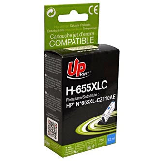 UPrint kompatibil ink s CZ110AE, HP 655, cyan, 750str., 12ml, H-655XLC, pre HP Deskjet Ink Advantag