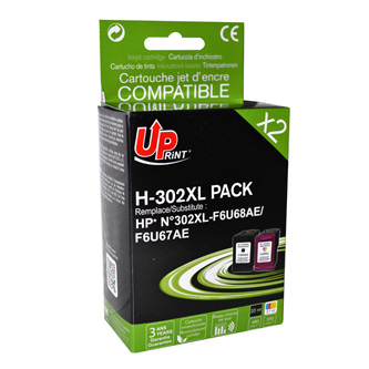 UPrint kompatibil. ink s F6U68AE, F6U67AE, HP 302XL, black+color, 600+400str., 20+18ml, H-302XL BK/ H-302XL BK/CL PACK