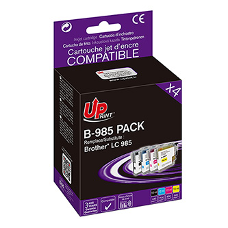 UPrint kompatibil. ink s LC-985, 1xblack/1xcyan/1xmagenta/1xyellow, pre Brother DCP-J315W B-985 BK/C/M/Y PACK4