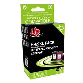 UPrint kompatibil. ink sada s N9J71AE, HP 62XL, black/color, 600/415str., 20/18ml, value pack HJ62XLUPP2