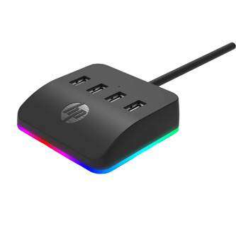 USB (3.0) hub 4-port, DHC-CT120, čierny, Hewlett-Packard, 4x USB 3.0, podsvietený 8WW48AA