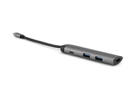 USB (3.1) hub 4-port, 49140, šedá, délka kabelu 15cm, Verbatim, adaptér USB C na 1x USB C, 1x USB A