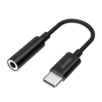 USB/Audio prevodník, USB C samec - Jack (3.5mm) samica, stereo, čierna, Genius ACC-C100 32590012400