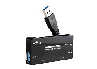 USB hub MODECOM HUB 4 USB 3.0 (čierny) HUB-4PORTS-USB3-BLA