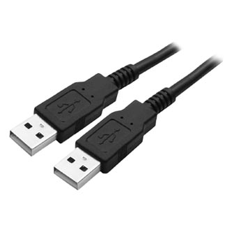 USB kábel (2.0), USB A samec - USB A samec, 1.8m, čierny, Logo blister, High Speed