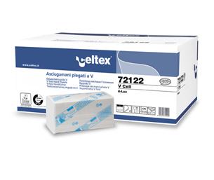 Uteráky Celtex V Cell papírové skládané, 3150ks, bílé, 15x210ks 72122