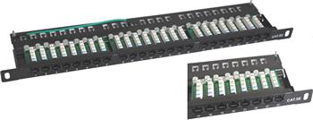 UTP 0,5U Patch panel S-line 24 port Cat.5E Black 4007