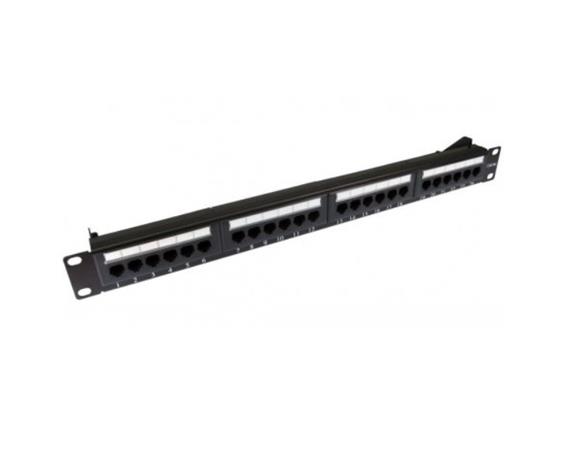 UTP Patch panel OPTIX Cat.6, 24 port, 1U, black, Certifikován 4020
